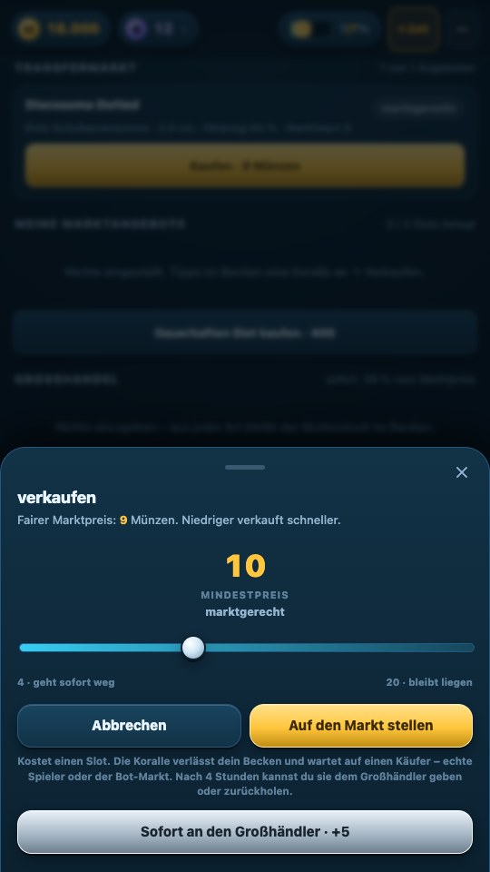 Im Verkaufsdialog entscheidest du über Preis und Verkaufsweg. Ein eingestelltes Angebot ist noch kein sicherer Erlös.
