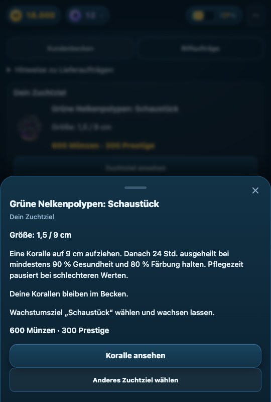 Ein Zuchtziel mit Anforderungen, Fortschritt und Belohnung